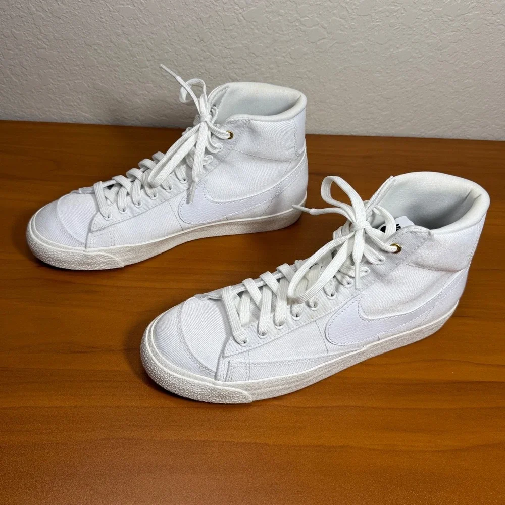 Nike Blazer Mid 77 Canvas White High Top Sneakers DX5550-100 Mens 9.5